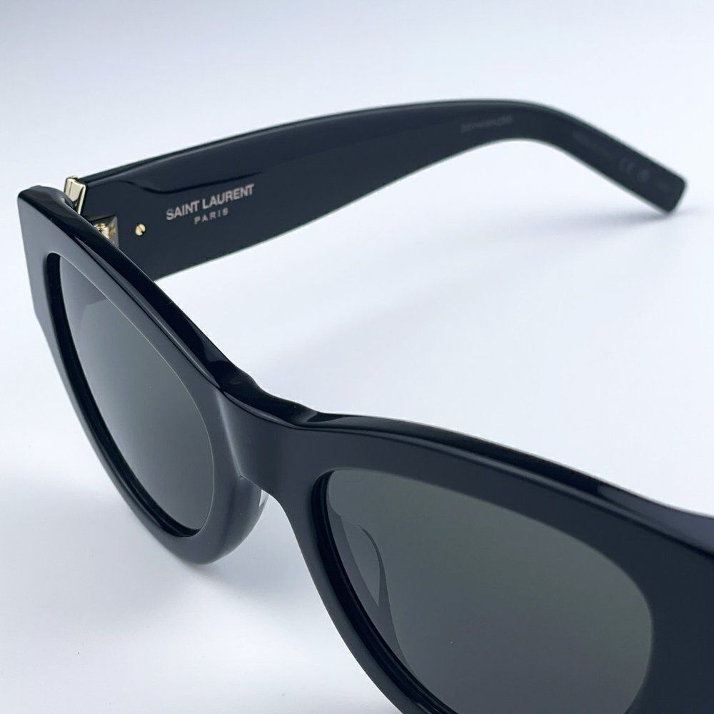 NEW Saint Laurent SLM94 001 Black Grey Cat Eye Women Sunglasses - Picture 11 of 17